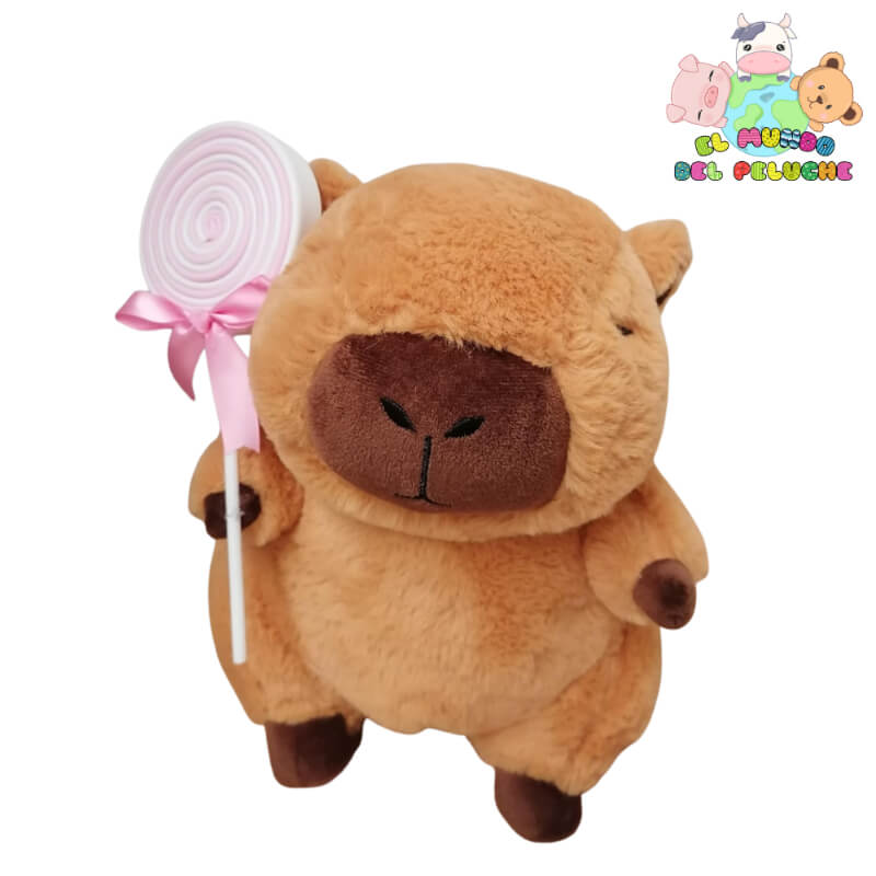 Peluche Capibara Paleta Rosa | Suavidad y Ternura en Cada Abrazo | 30 cm x 21 cm | El Mundo del Peluche