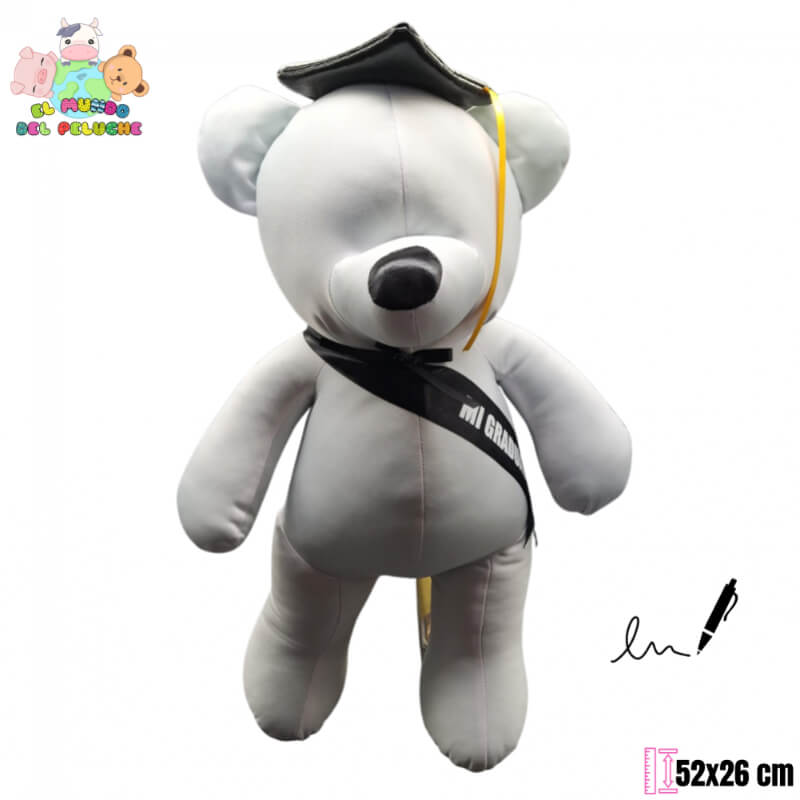 Oso de Peluche Graduación Firmable | 52x26 cm | El Mundo del Peluche