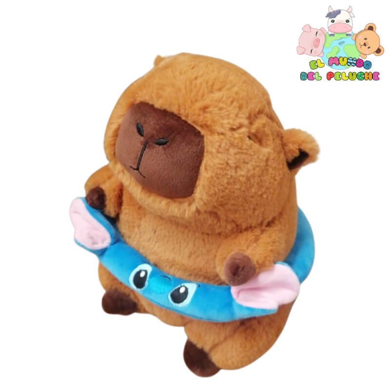 Peluche Capibara Salvavidas #2 de Stitch Diseño Exclusivo | 25x35 cm | El Mundo del Peluche
