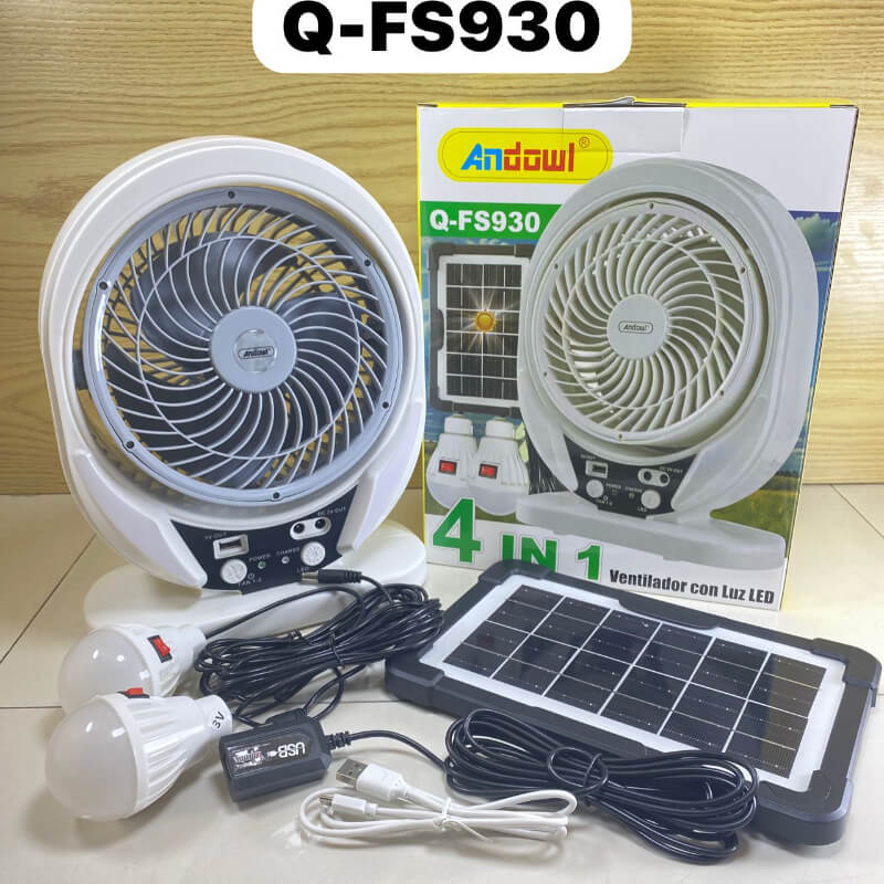 VENTILADOR SOLAR 4EN1 29CM 2FOCO