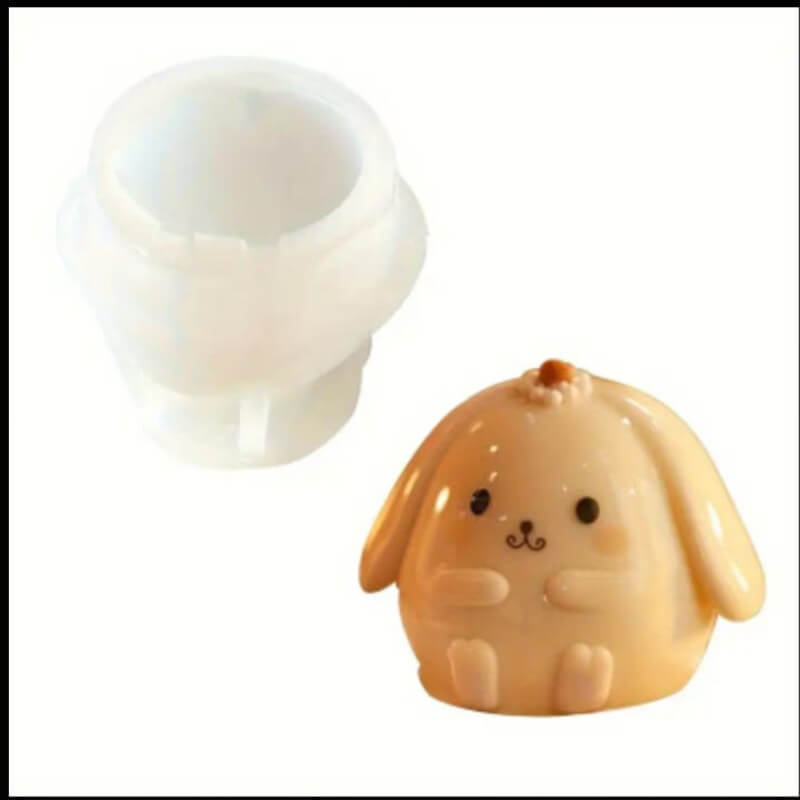 Molde de silicona de Pudin kawaii Conejo para uso en chocolate, velas, jabón, resina, cemento.