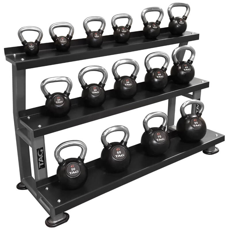 Estante Kettlebell: 3 Niveles Tag Fitness | Fitness Solutions Ecuador