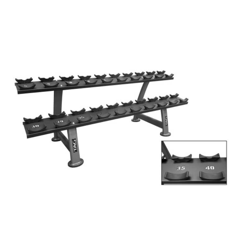 Perchero de 2 Niveles para mancuernas TAg Fitness | Fitness Solutions Ecuador