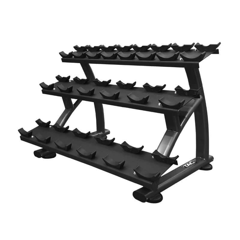 Estante para mancuernas de 3 niveles (10 pares) Tag Fitness | Fitness Solutions Ecuador