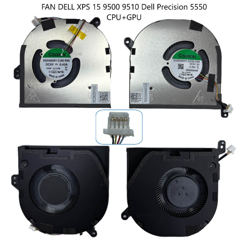 FAN DELL XPS 15 9500 9510 Dell Precision 5550 CPU+GPU
