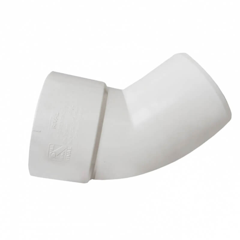 Codo PVC Rival 75mm × 45°