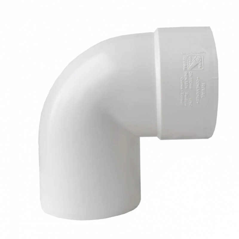 Codo PVC Rival 75mm × 90°