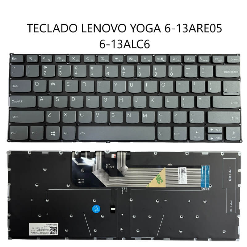 TECLADO Lenovo Yoga 6-13ARE05 6-13ALC6 Gray Backlit