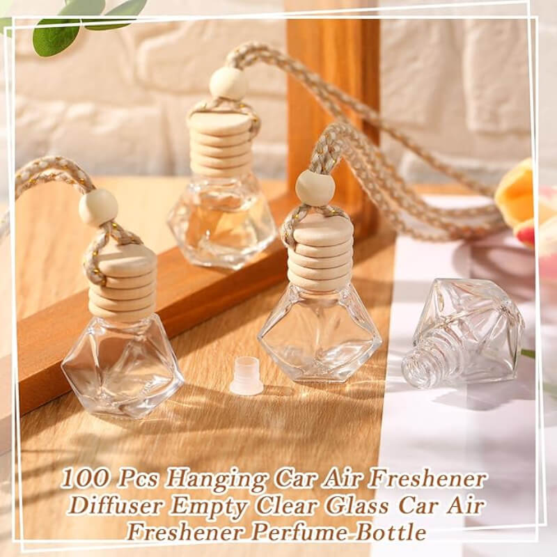 set 10 botellas ambientadores vidrio madera