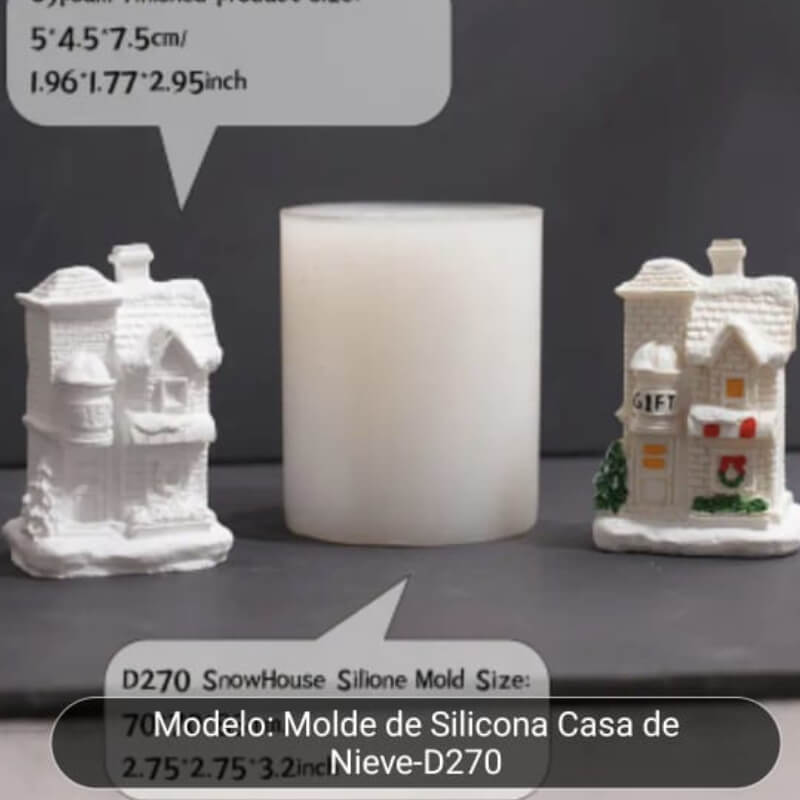 Combo molde de silicona de 3 casas de nieve diferentes para uso en yeso, velas, jabón, cemento. descuento (precio individual en la descripción)