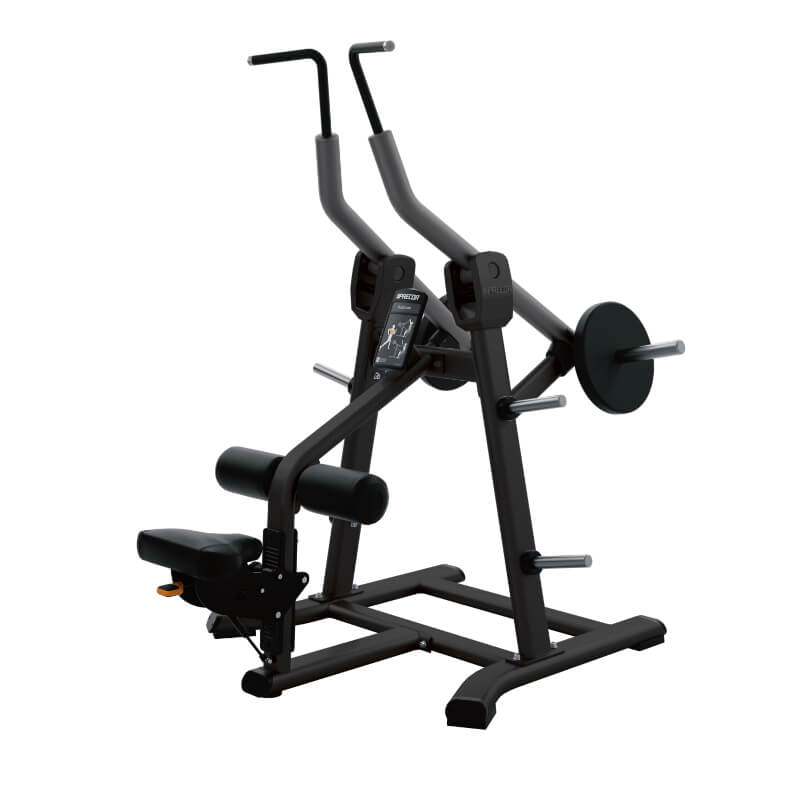 Polea alta con carga de discos Precor serie Discovery | Fitness Solutions Ecuador