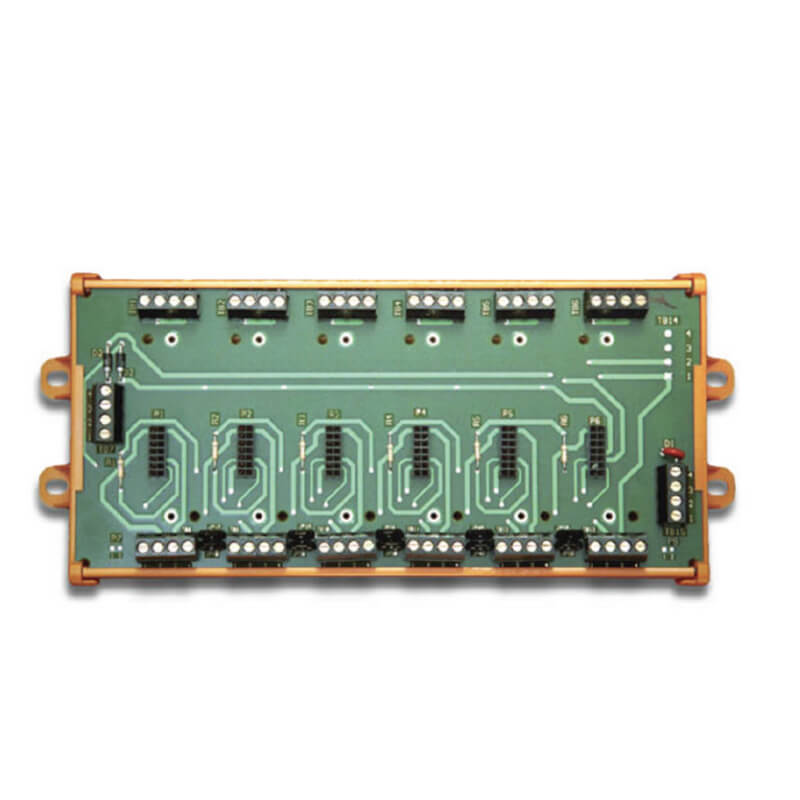 UNIVERSAL INPUT/OUTPUT MODULE MOTHERBOARD - 6 POSITION W/RISER SELECTION. USE FOR M SERIES MODULES
