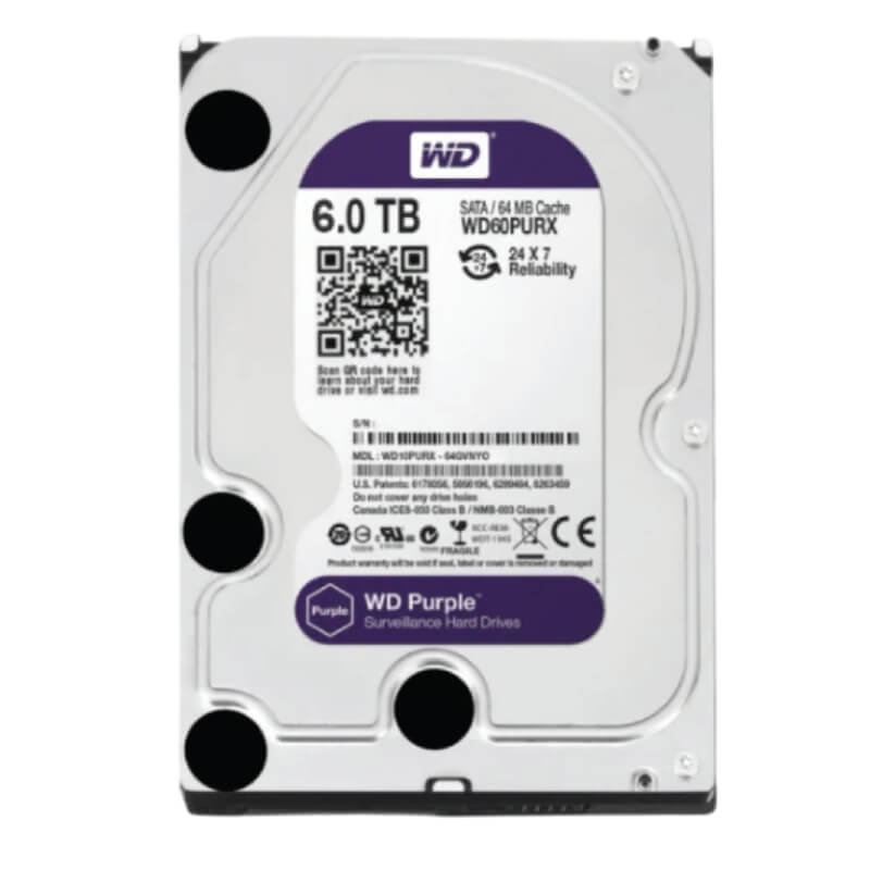 DISCO DURO 6TB SATA WESTER DIGITAL PURPLE ESPECIAL PARA VIDEOGRABACION