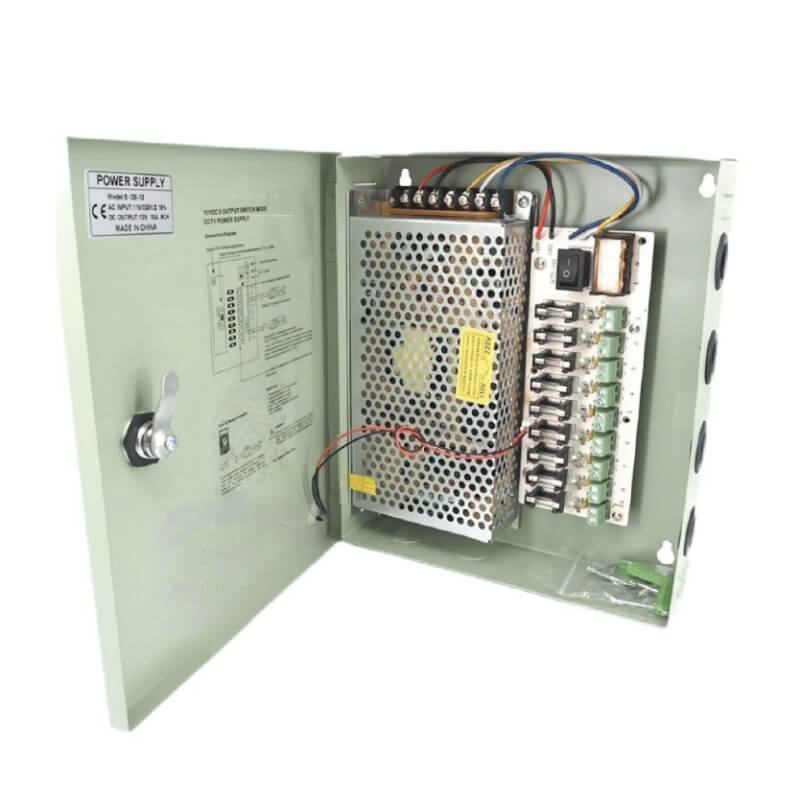 FUENTE REGULADA PARA 18 CÁMARAS 110V/12VDC 15AMP