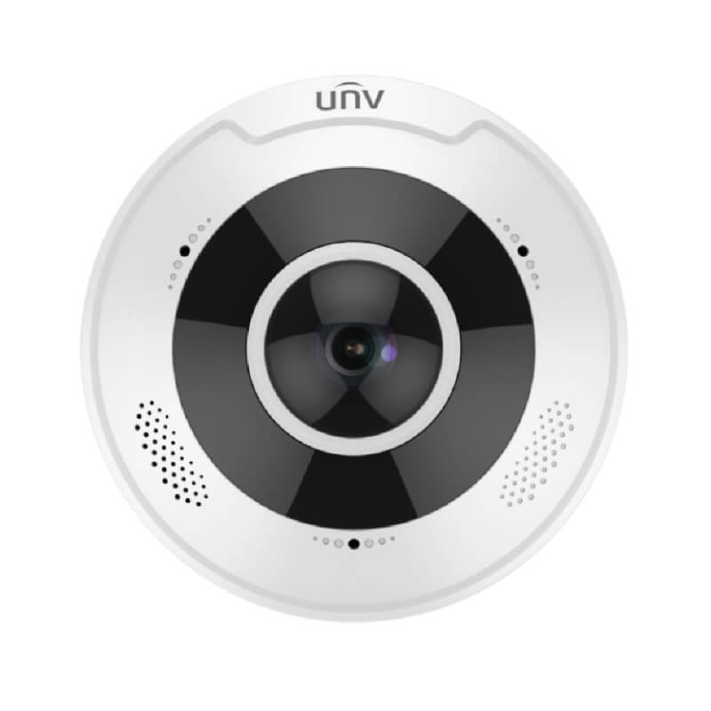 CÁMARA 360 GRADOS (FISHEYE) 12 MP, 4K ULTRA HD, IR HASTA 15 MTS, ANALITICA DE VIDEO HEAT MAP Y PREVENCIÓN DE INTRUSION, MIC, SPEAKER, MICRO SD, IK10.