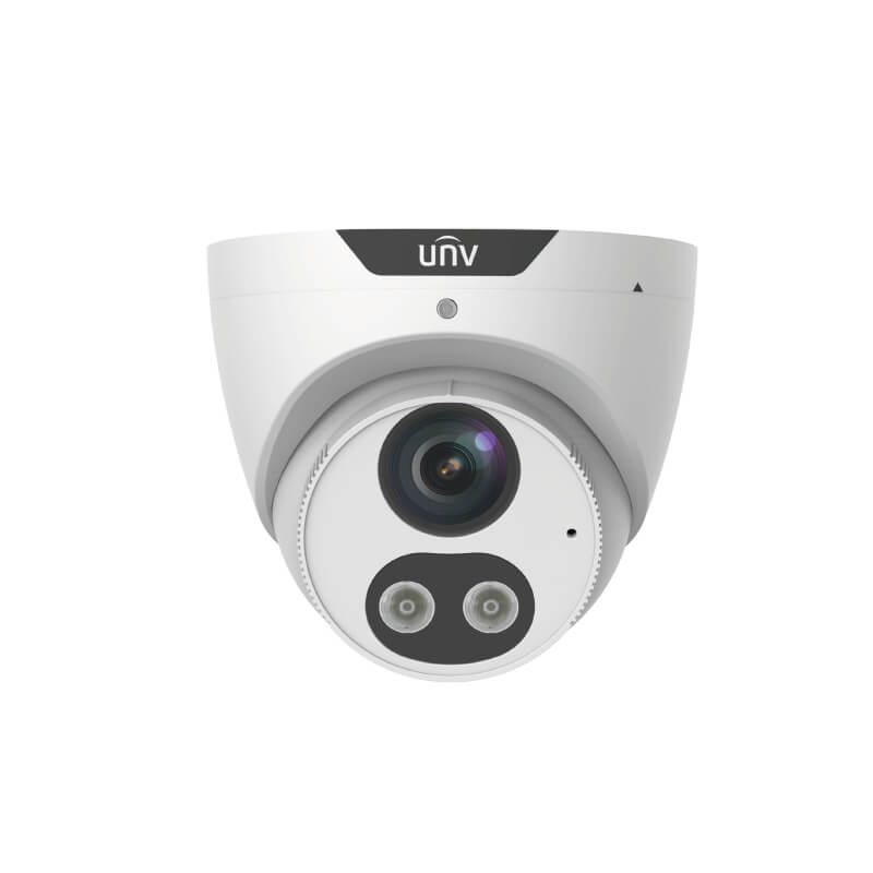 CAMARA DOMO TURRET IP IR 5 MP CON LUZ Y SONIDO DISUASIVOS,IR 30 Mt,LENTE 2.8MM,SMART FUNCTIONS,ULTRA H265,WDR, POE, IP67,ROI,HLC,ONVIF PROFILE S,G,T.