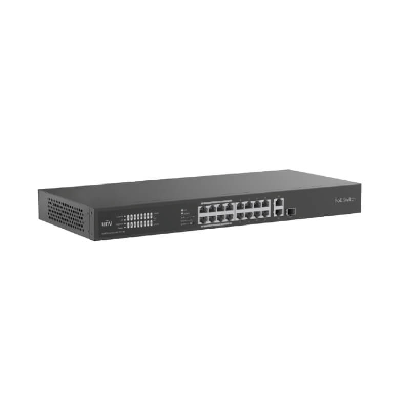 SWITCH 16 PUERTOS POE + 2 PUERTOS 1000 MBPS.