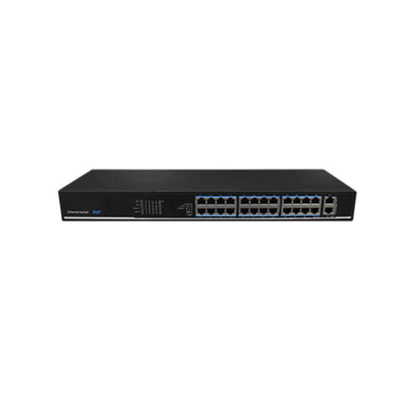SWITCH POE 24 PUERTOS 10/100MBPS + 2 PUERTOs GIGABIT UPLINK IEEE 802.3 AF/AT SALIDA TOTAL MAX 225W