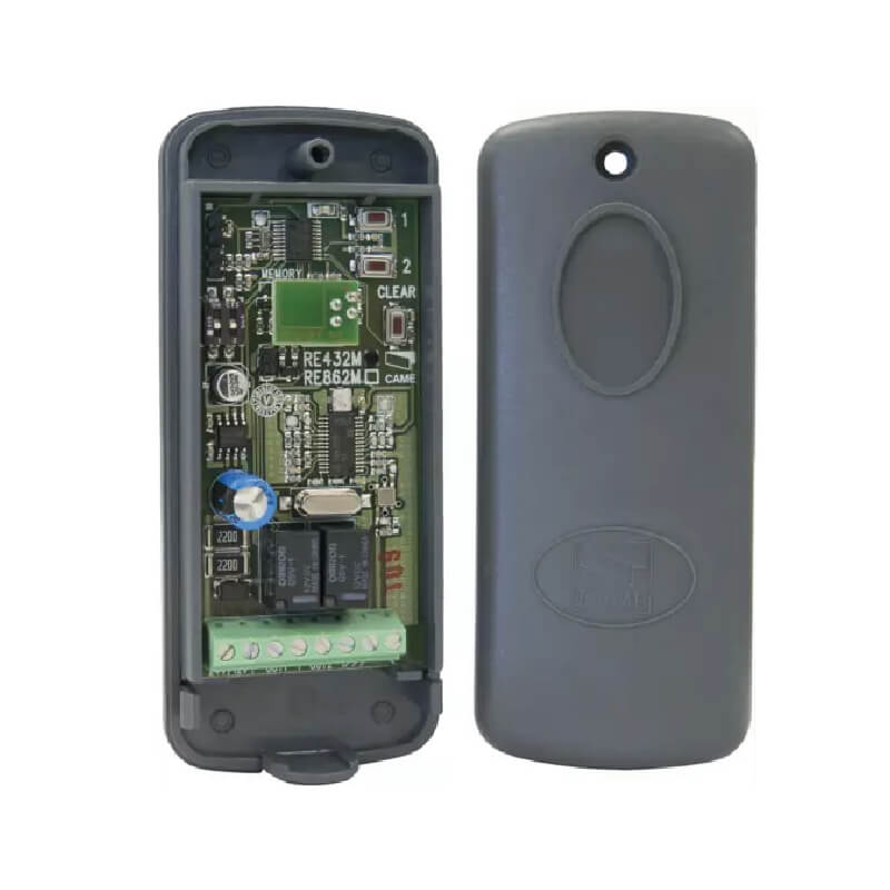 RECEPTOR BICANAL MULTIUSUARIOS 433.92 MHz. PARA EXTERIOR, CAPACIDAD 50 USUARIOS PARA CUALQUIER MARCA DE MOTOR