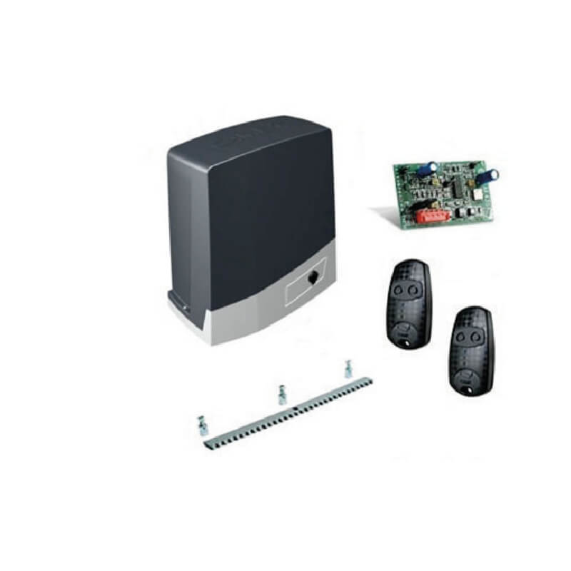 KIT MOTOR CORREDIZO BKV, USO INDUSTRIAL CONFIGURABLE DE 2000KG O 1500KG, INC.TARJETA RF MODELO 001AF43S, 2 EMISOR BICANAL MODELO 001TOP-432EE