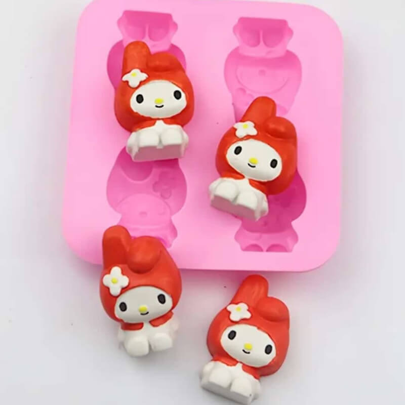 Molde de silicona de varios modelos Cinamon roll, Kuromy, My Melody,para uso en yeso, jabón, cemento, chocolate., (valor unitario)