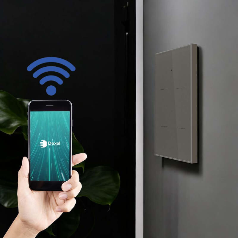 Interruptor WiFi 4 canales grafito, Alexa y Google | Proluxes