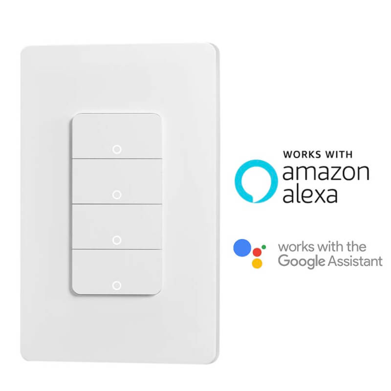 Interruptor Inteligente WiFi 4 Vías blanco - Alexa & Google | Proluxes