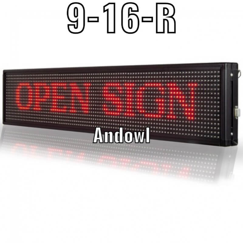 LETRERO LED ROJO 1METRO ALTO X 20CM