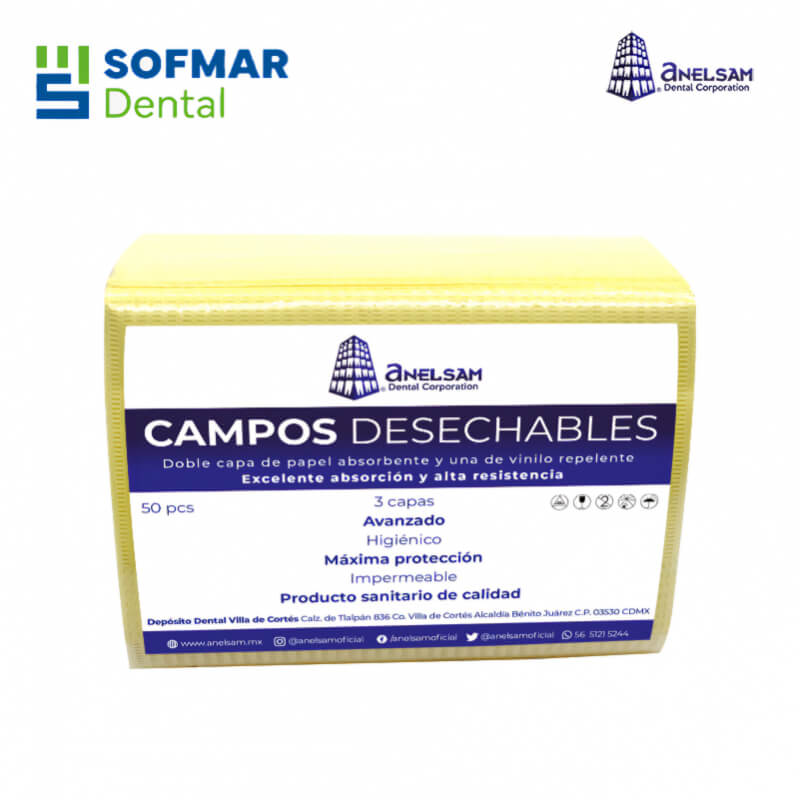Campos De Papel Bolsa Con 50 Pzas Anelsam Depósito Dental Sofmar