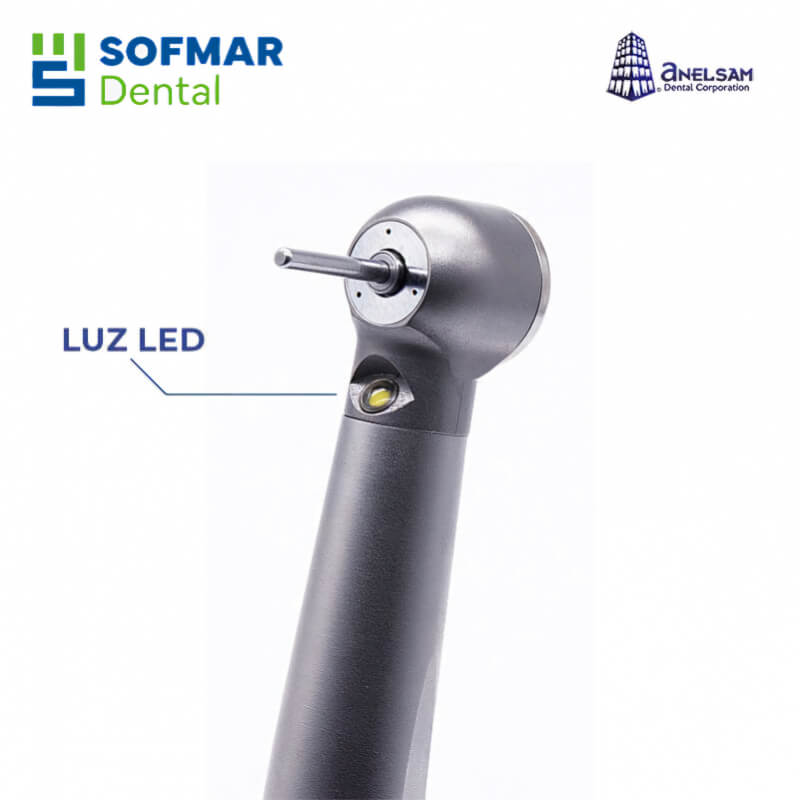 Pieza De Alta Push Button 2 Entradas 3 Irrigacion Y Luz Led Anelsam Deposito Dental Sofmar
