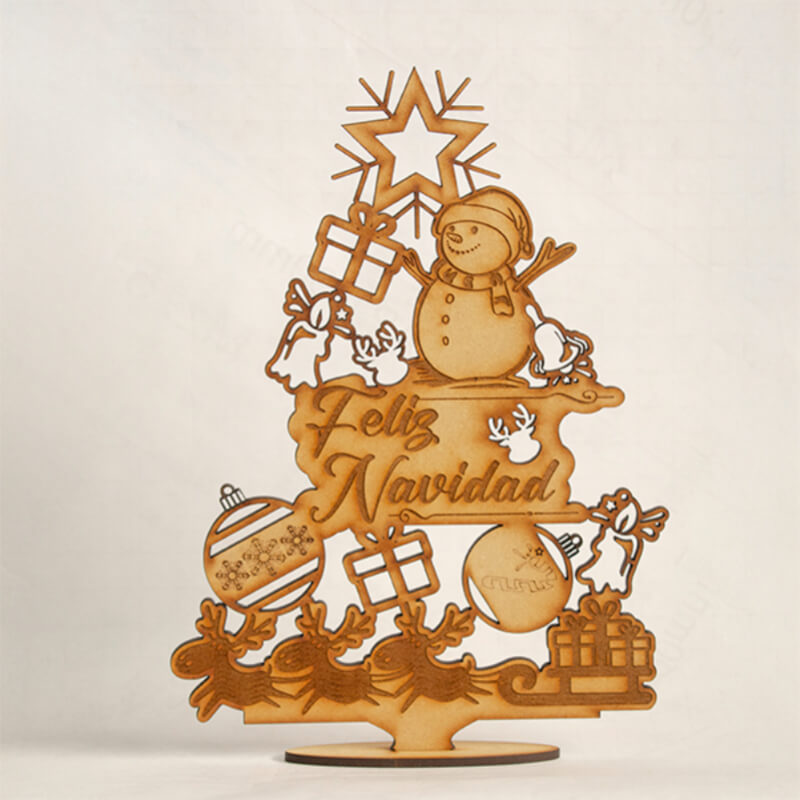 Árbol de Navidad Grabado Láser: Diseño Único y Original en Madera
