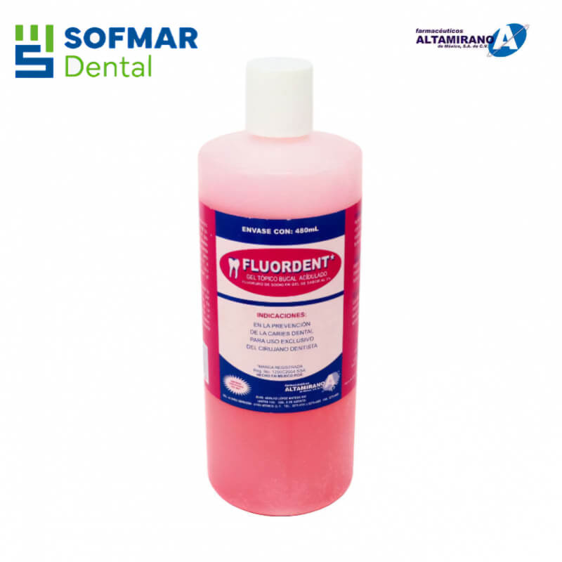 Fluordent Floururo de sodio en gel de sabor al 2% 480 ml Deposito Dental Sofmar