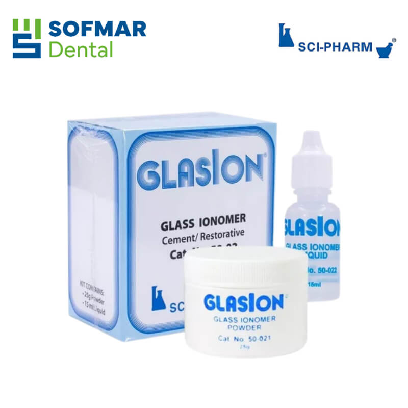 Ionomero De Vidrio Glasion Polvo 25g y Líquido 15ml - Restaurador Dental de Alta Calidad | Depósito Dental Sofmar