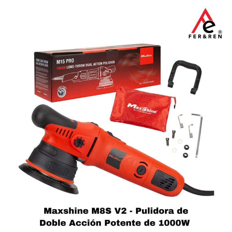 Maxshine M8S V2 - Pulidora de Doble Acción Potente de 1000W | Herramienta Profesional para Detailing Automotriz