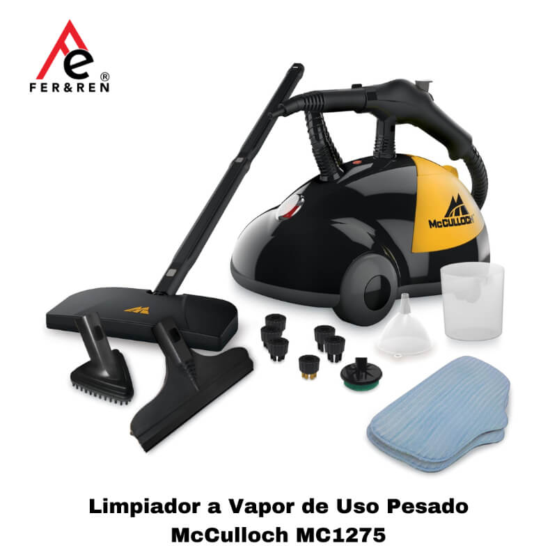 Limpiador a Vapor de Uso Pesado McCulloch MC1275 – Limpieza Profunda sin Químicos | FER&REN