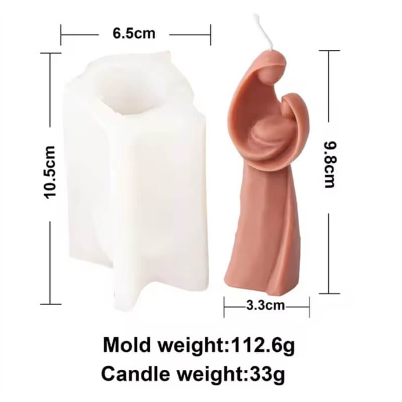 Molde de silicona de Mamá con bebe en brazos, para uso en yeso, jabón, cemento, chocolate, porcelana fría.