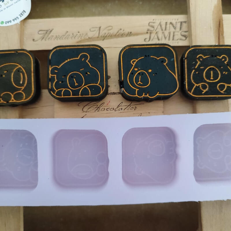 Moldes de silicona de capibara varios y tapete, para uso en velas, porcelana fría, resina, resina epoxi, alimentos. (valor unitario en la descripción)