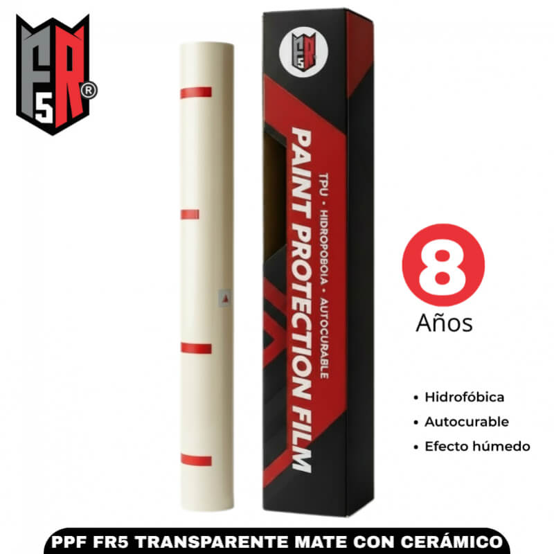 PPF FR5 Transparente Mate con Cerámico – Rollo Completo | 8 Años de Protección Hidrofóbica y Autocurable – Fer&Ren