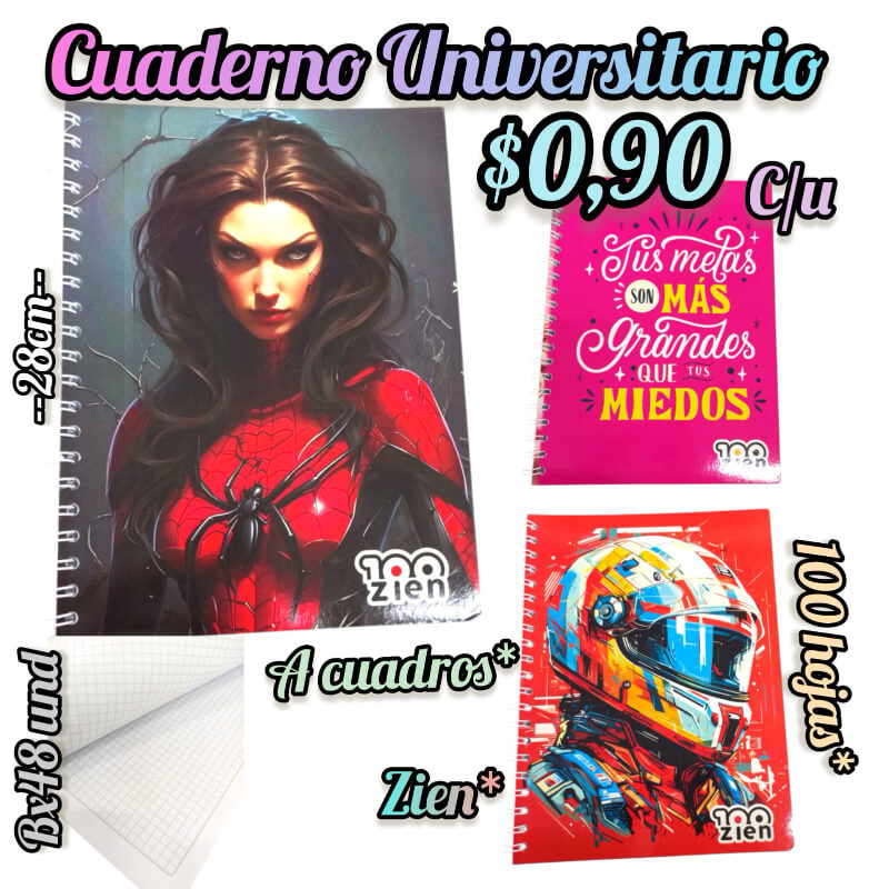CUADERNO UNIVERSITARIO DE CUADROS
