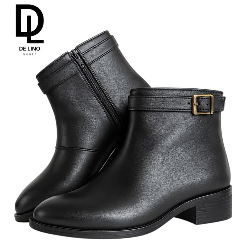 Botín FLORENS (CAIRO) de Piel para Mujer | Estilo Casual, Tacón Bajo y Confort Premium | Calzado de Lino