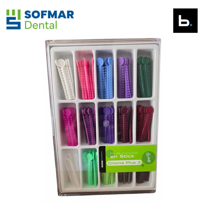 Kit de Módulos en Stick para Ortodoncia Borgatta C/150 – 3,900 Módulos en 15 Colores Sólidos | Depósito Dental Sofmar