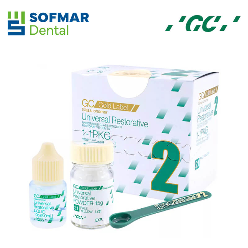 Ionómero de Vidrio Tipo 2 Fuji GC Gold Label – Kit 15g Polvo + 8ml Líquido | Restauraciones Seguras y Estéticas | Depósito Dental Sofmar