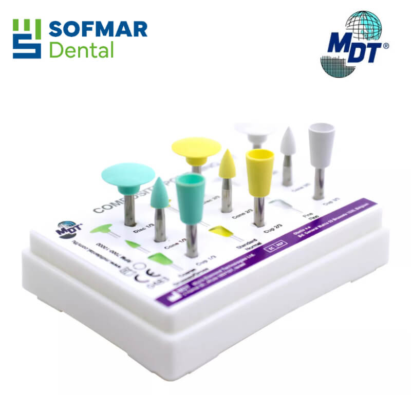Kit Pulido y Acabado de Resina Dental 9 Piezas MDT – Para Composites e Ionómeros | Depósito Dental Sofmar