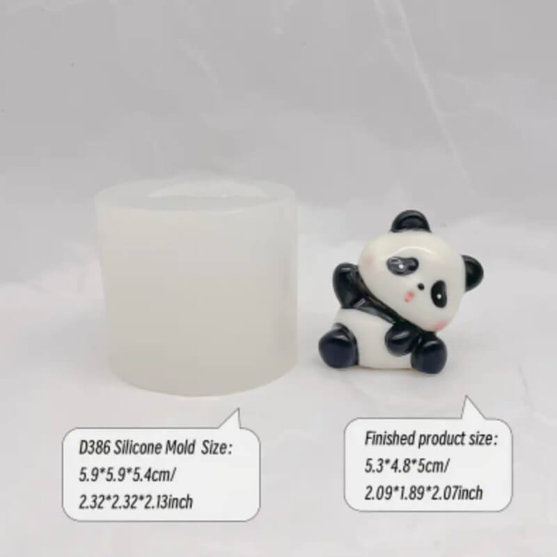 Combo de moldes de silicona de osos pandas para uso en jabón, cemento, chocolate, resina.