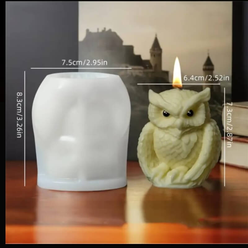Molde de silicona con diseño buho, para uso en Velas, Jabones, yeso, chocolate.