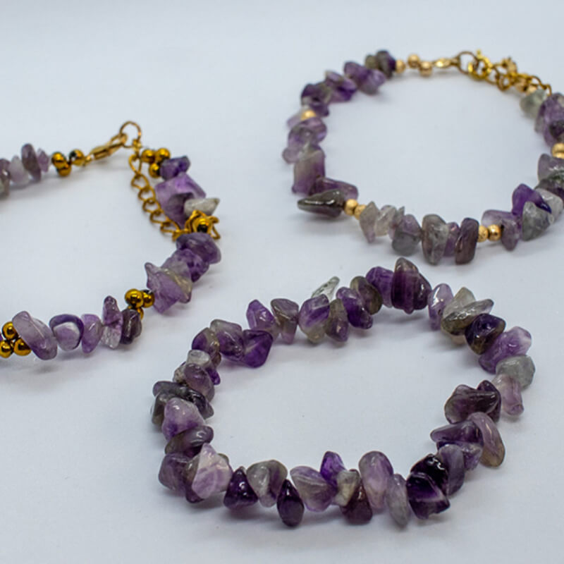 Pulsera Amatista Natural Leonor de Quarzo picado