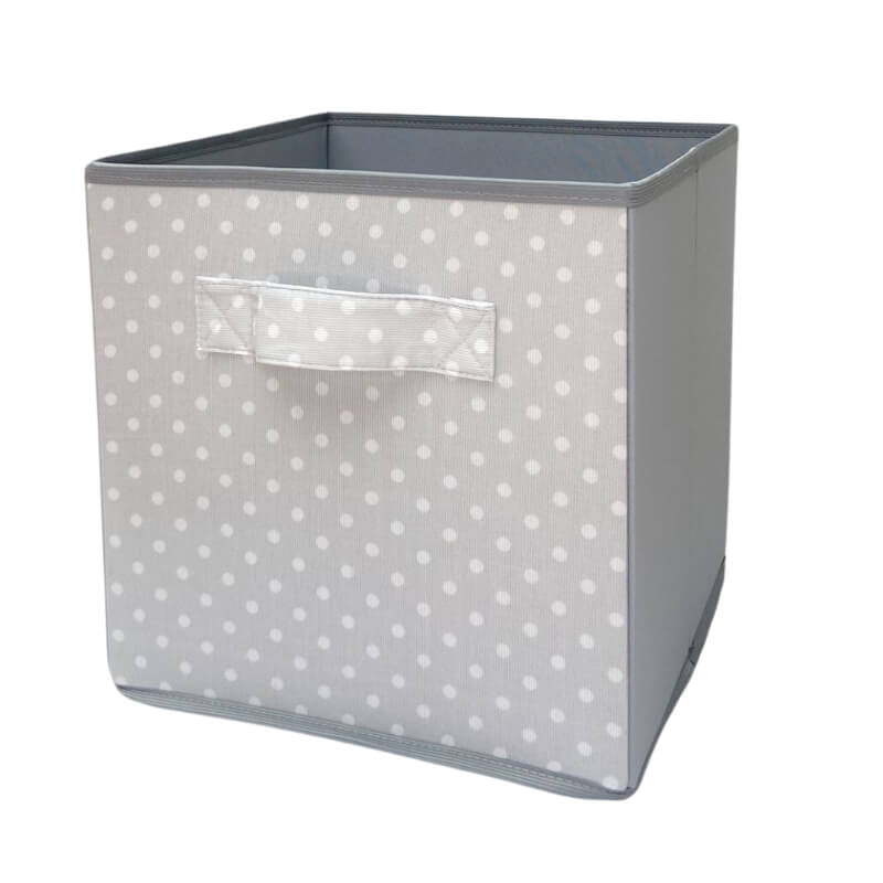 Caja Organizadora Gris claro puntos grandes blancos