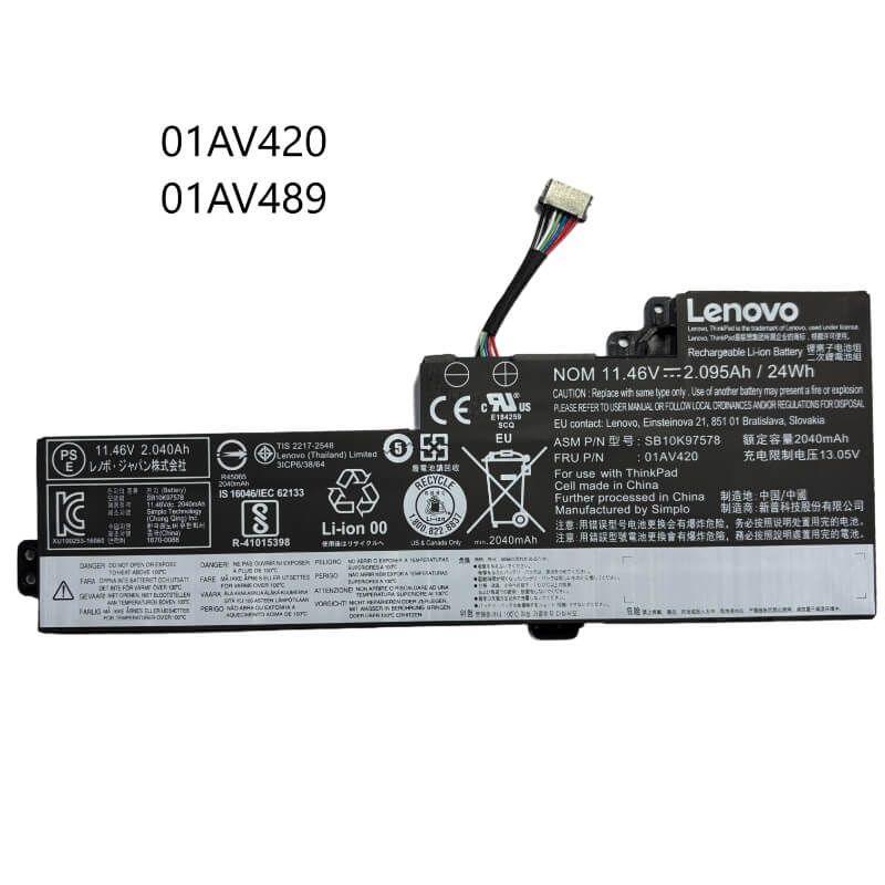 BATERIA LENOVO 01AV420 01AV489 T470 T480 BATERIA INTERNA