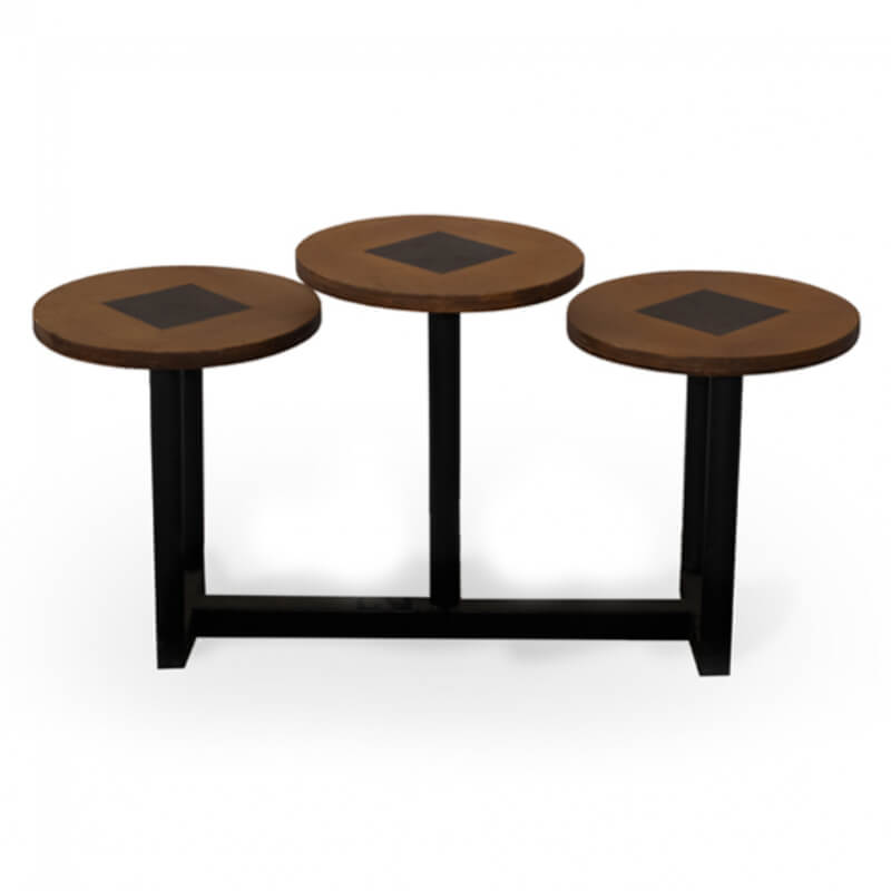 Mesa de Centro Tríptico con Diseño Geométrico