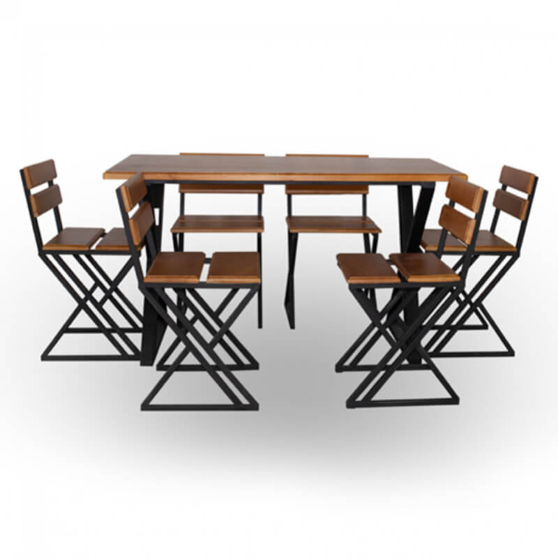 Juego de comedor rectangular de madera